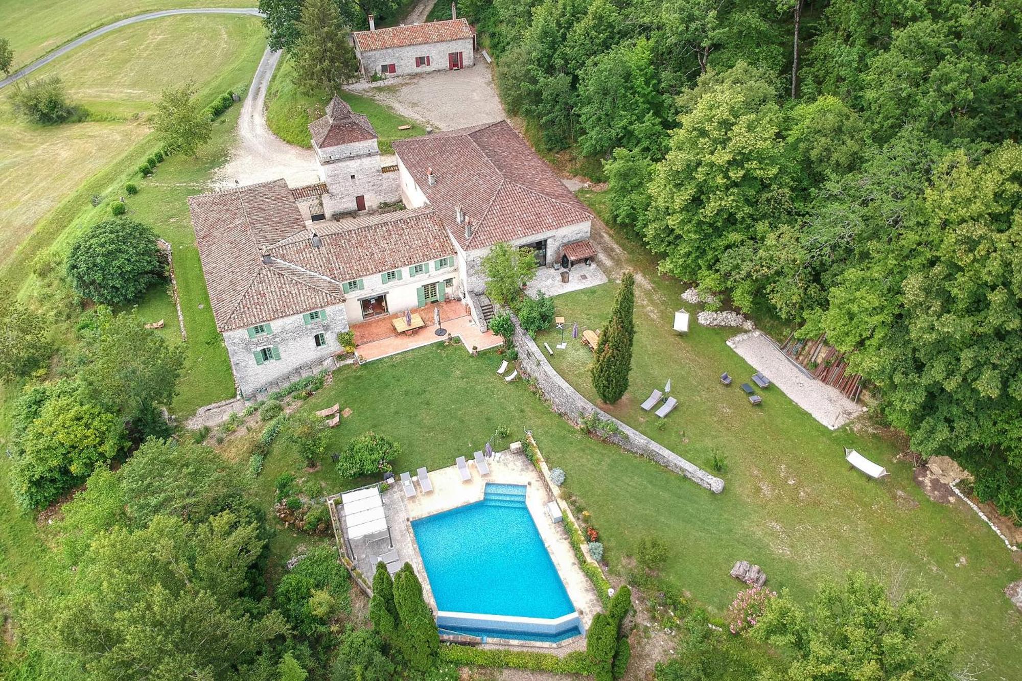 فندق Manoir Le Moulinal47 - Vue Panoramique Courbiac المظهر الخارجي الصورة